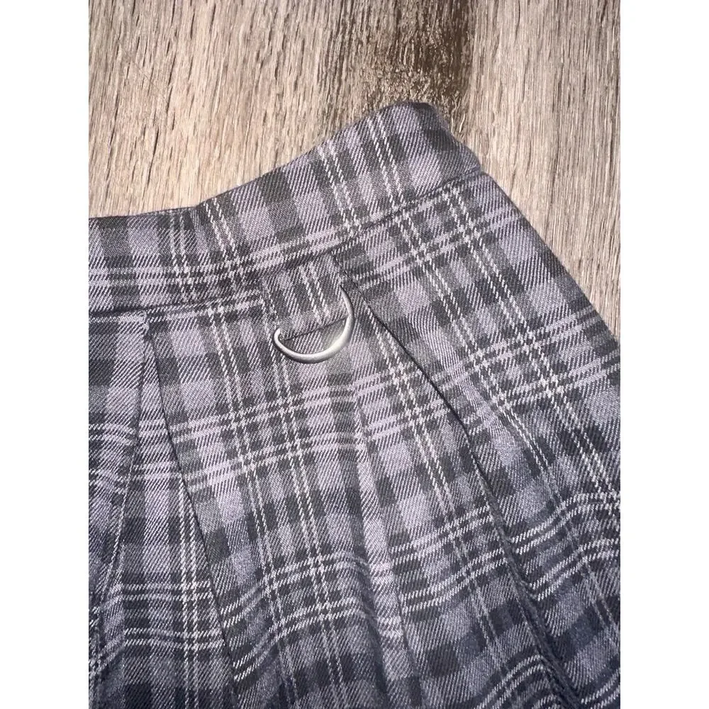 Hot Topic plaid black and gray grunge punk gothic dark mini skirt size medium - Picture 3 of 4